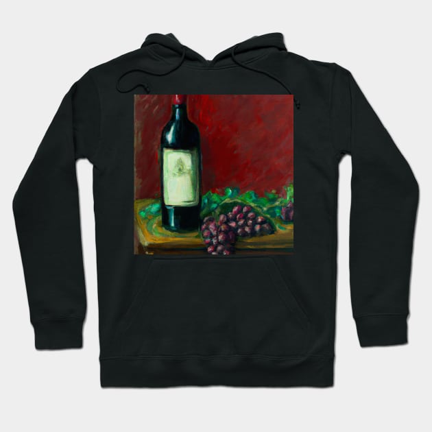 Wine Bottle with Grapes Hoodie by Starbase79